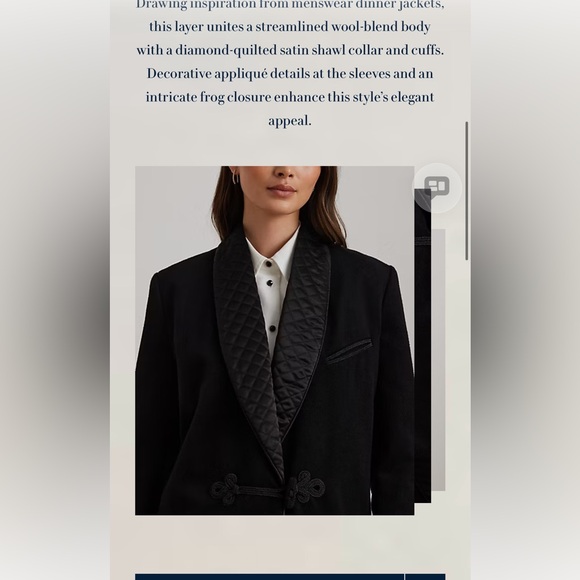 LAUREN Quilted-Satin-Trim Wool-Blend Coat - Picture 4 of 16